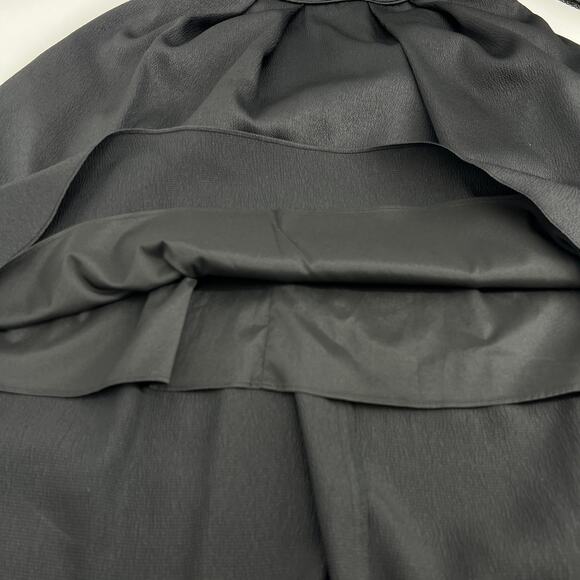 Aidan by Aidan Mattox Womens Black Textured Hi-Low Cocktail Dress Lined Size 0 - Picture 8 of 11